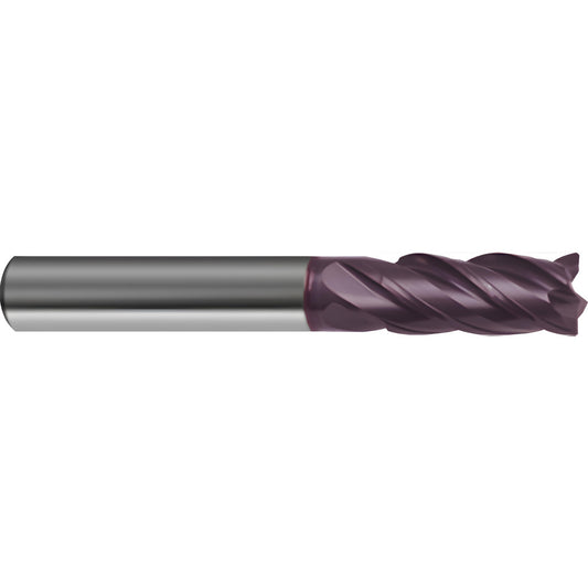 Guhring 9030790127050 Corner Radius End Mill 1/2" Dia, 1-1/4" LOC, 0.0400" Radius, 4 Flute, Solid Carbide