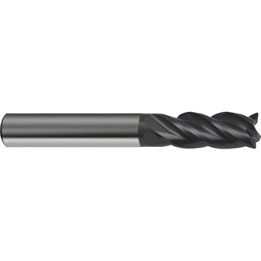 Guhring 9038760063540 Corner Radius End Mill 1/4" Dia, 3/4" LOC, 0.0310" Radius, 4 Flute, Solid Carbide
