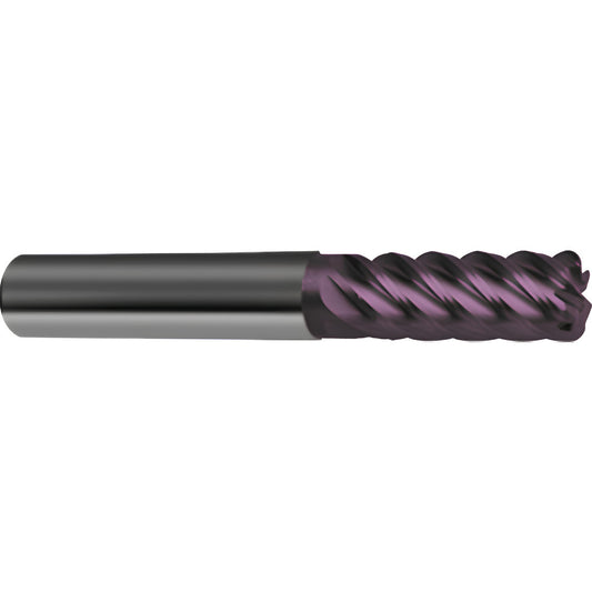 Guhring 9030910190590 Corner Radius End Mill 3/4" Dia, 1-1/2" LOC, 0.1250" Radius, 8 Flute, Solid Carbide