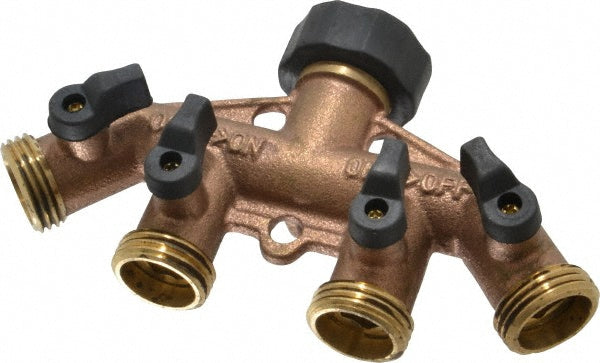 Midwest Control GHC4 Garden Hose Coupler Female Swivel Nut to Male Hose, 3/4" GHT, Brass