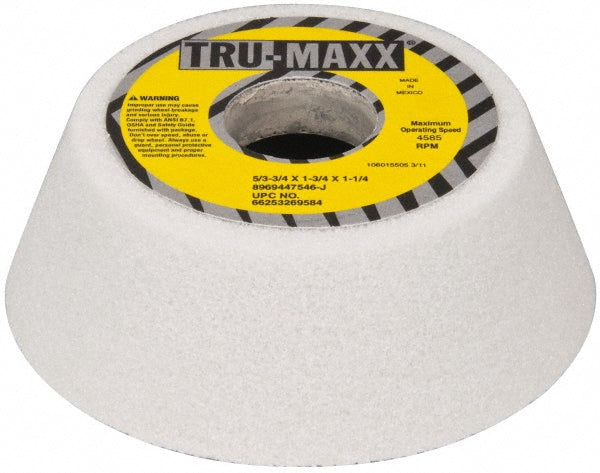 Tru-Maxx 66253269584 Tool & Cutting Grinding Wheel 5" Dia, 46 Grit, J Hardness, Type 11