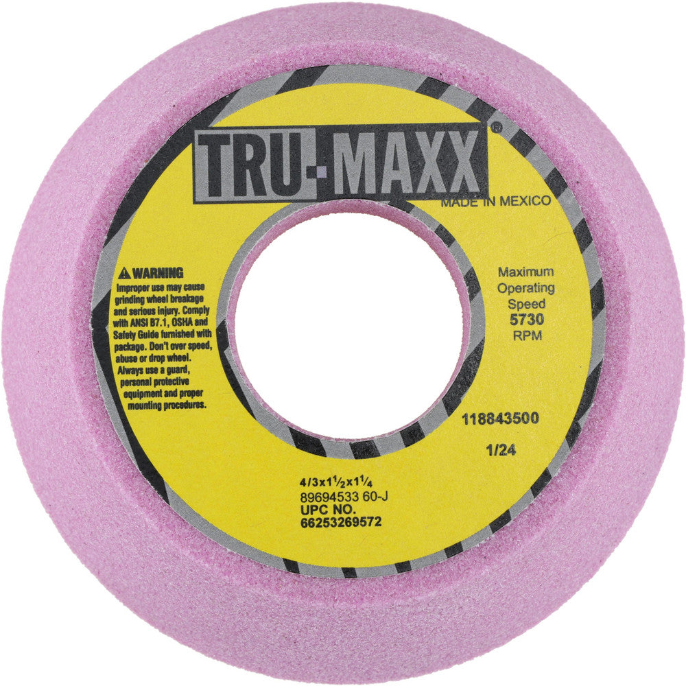Tru-Maxx 66253269572 Tool & Cutting Grinding Wheel 4" Dia, 60 Grit, J Hardness, Type 11