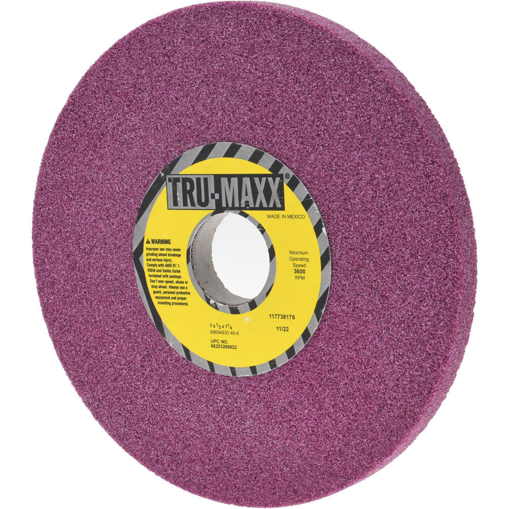 Tru-Maxx 66253269922 Surface Grinding Wheel 7" Dia, 1/2" Thick, 1-1/4" Hole, 46 Grit, K Hardness