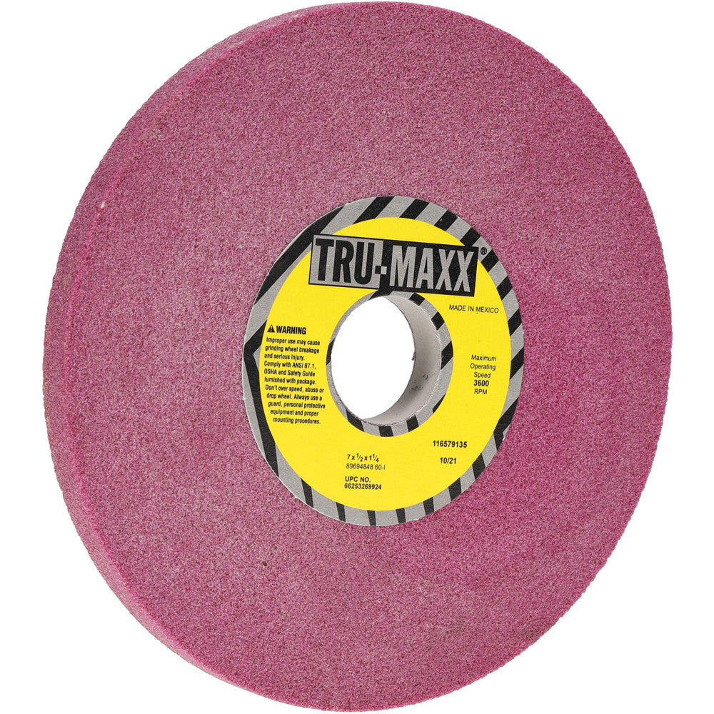 Tru-Maxx 66253269924 Surface Grinding Wheel 7" Dia, 1/2" Thick, 1-1/4" Hole, 60 Grit, I Hardness