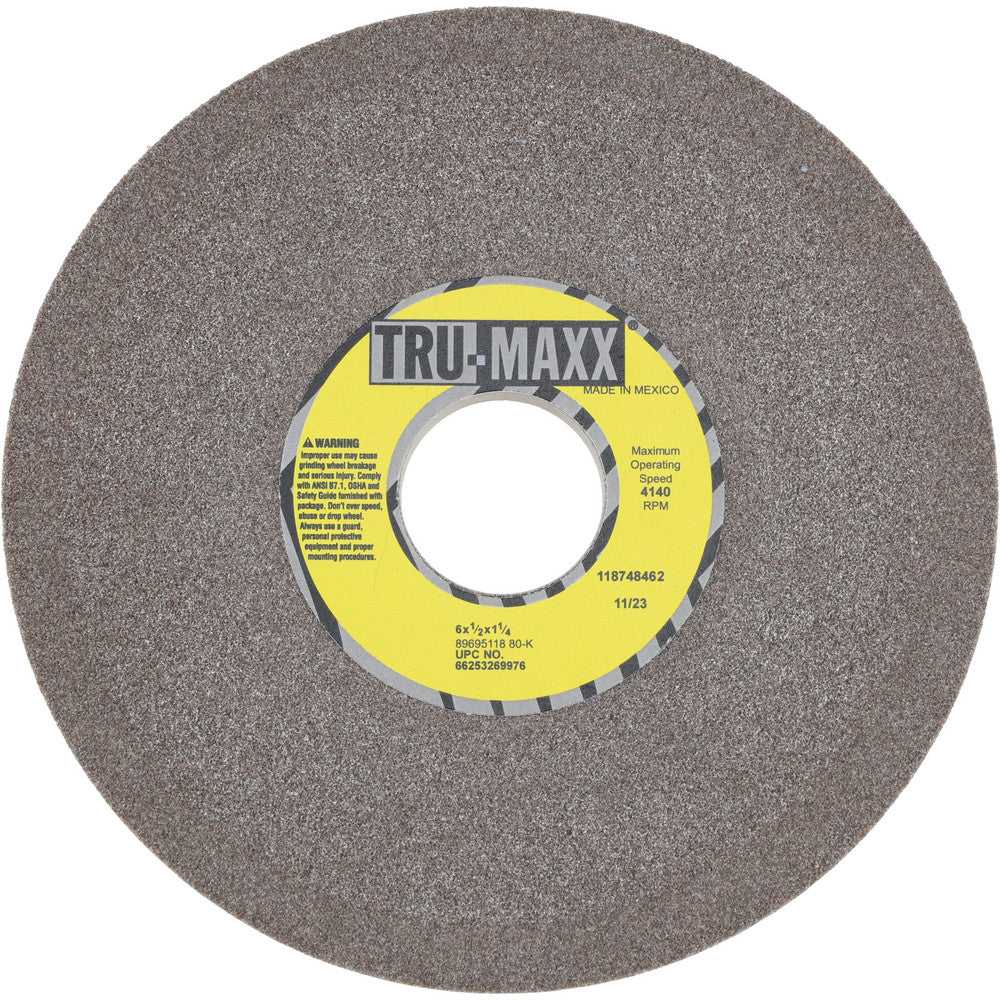 Tru-Maxx 66253269976 Tool & Cutting Grinding Wheel 6" Dia, 80 Grit, K Hardness, Type 12