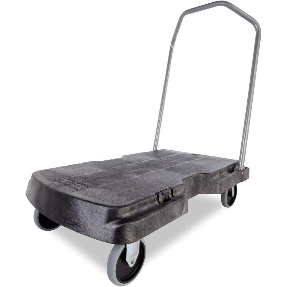 Rubbermaid FG440100BLA Triple Trolley Folding Handle Dolly/Cart/Platform Truck with wheels, 500 lbs Capacity