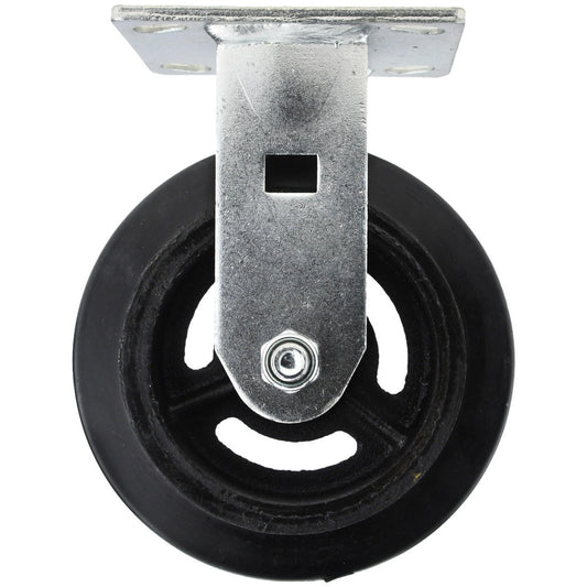 Value Collection GMC-SH-0085 Rigid Top Plate Caster Rubber, 6" Wheel Dia, 2" Wheel Width, 500 lb Capacity, 7-1/2" OAH