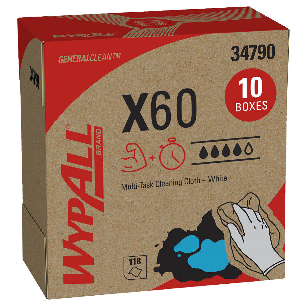 WypAll 34790 GeneralClean™ x60 Multi-Task Cleaning Cloths (34790), Pop-Up Box, Strong & Absorbent Towels, White