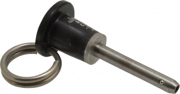 Jergens 800602 Push-Button Quick-Release Pin Button Handle, 3/16" Pin Dia, 1" Usable Length