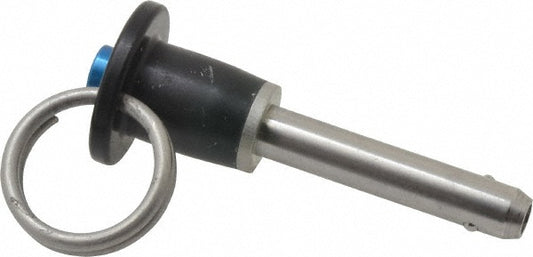 Jergens 800618 Push-Button Quick-Release Pin Button Handle, 1/4" Pin Dia, 1" Usable Length