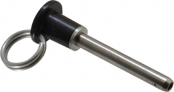 Jergens 800620 Push-Button Quick-Release Pin Button Handle, 1/4" Pin Dia, 1-1/2" Usable Length