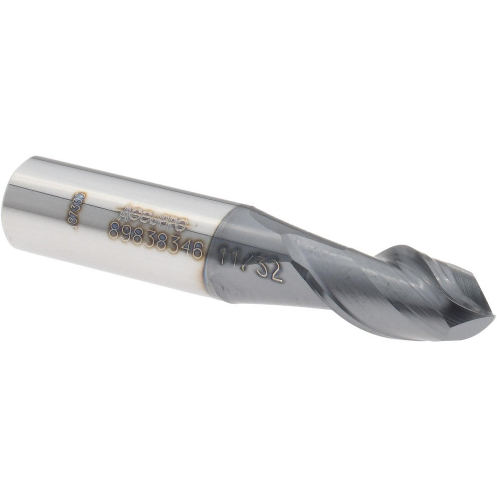 Accupro 89838346 Ball End Mill 11/32" Dia, 5/8" LOC, 2 Flute, Solid Carbide