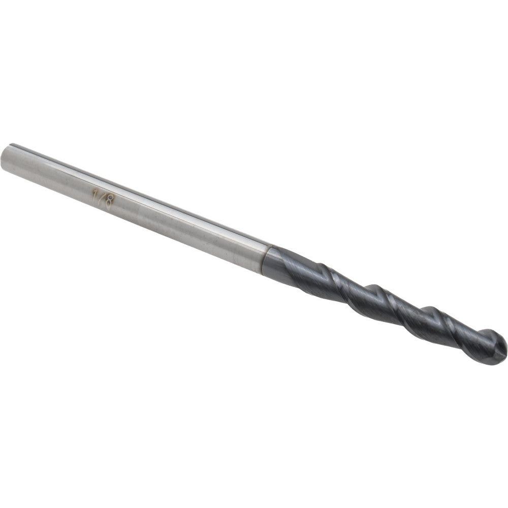 Accupro 89838502 Ball End Mill 0.125" Dia, 0.75" LOC, 2 Flute, Solid Carbide