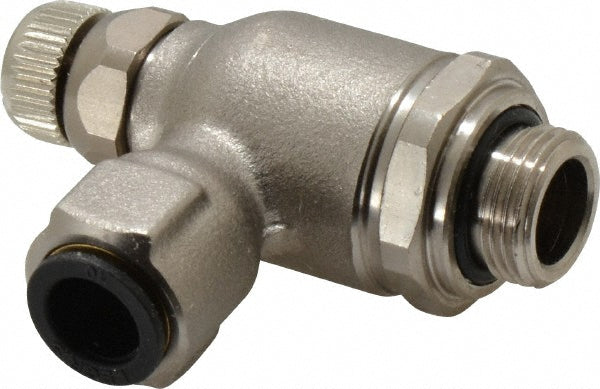Legris 7100 10 17 Air Flow Control Valve Push-to-Connect Metal Flow Control, Tube x BSPP, 10mm Tube OD
