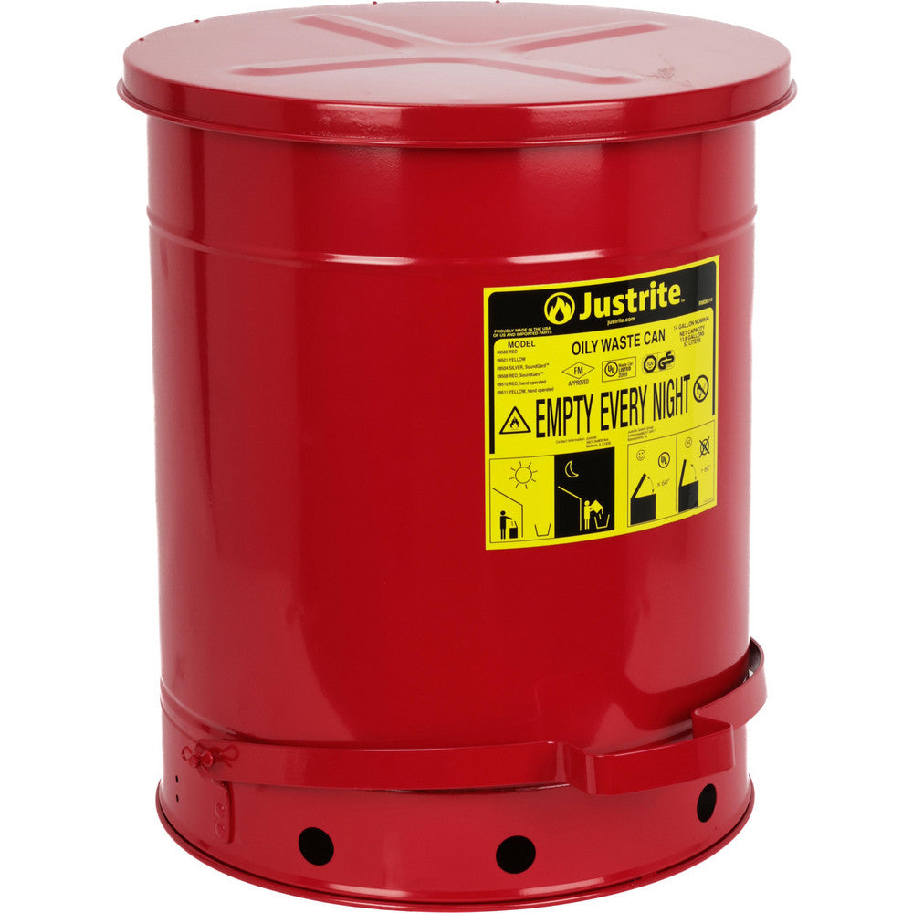 Justrite Mfg. Company 09500 14 Gallon Capacity, Galvanized Steel Disposal Can