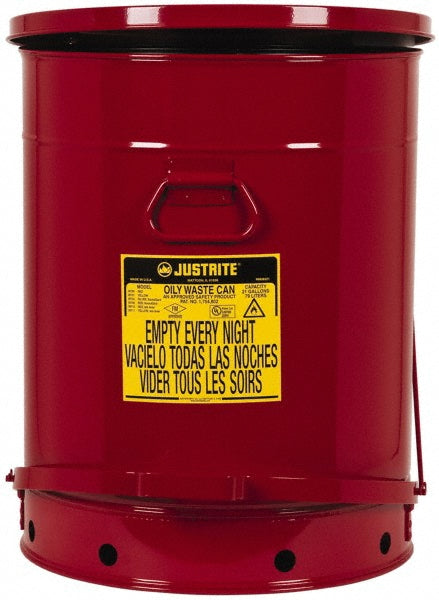 Justrite Mfg. Company 09700 21 Gallon Capacity, Galvanized Steel Disposal Can