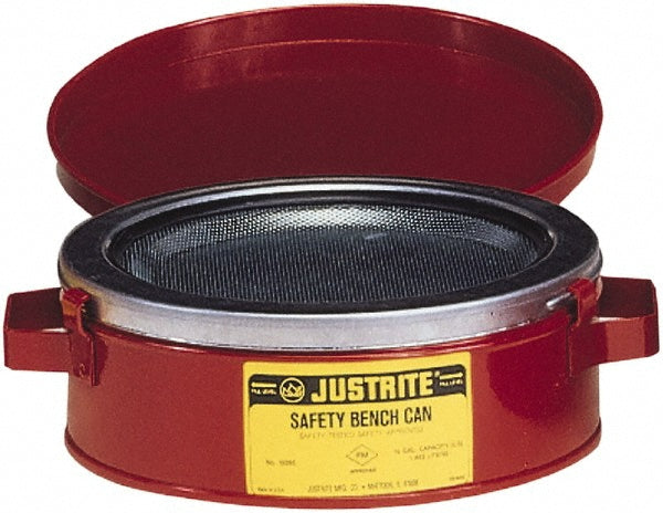 Justrite Mfg. Company 10175 Safety Bench Cans & Dip/Wash Tanks Capacity (Gal.) 0.250  Capacity 1.000  Capacity (Qt.) 1.00  Can Material Steel  Color Red Red  Overall Height 5.5in