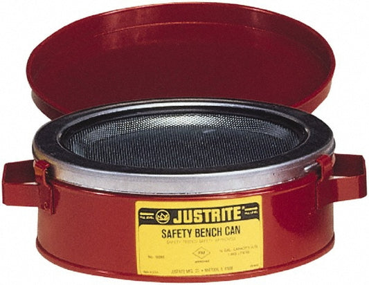 Justrite Mfg. Company 10175 Safety Bench Cans & Dip/Wash Tanks Capacity (Gal.) 0.250  Capacity 1.000  Capacity (Qt.) 1.00  Can Material Steel  Color Red Red  Overall Height 5.5in