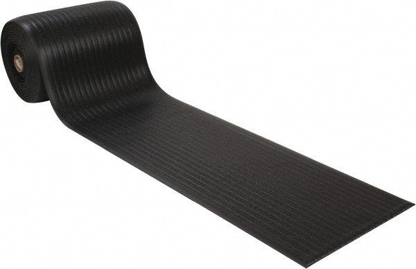 Wearwell 451.38X2X60BK Anti-Fatigue Mat 60' Long, 2' Wide, 3/8 Thick, Vinyl, Rounded Edges, Light-Duty