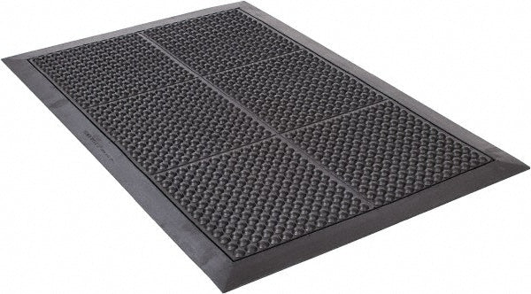 Wearwell 454.12X2X3BK Anti-Fatigue Mat 3' Long, 2' Wide, 1/2 Thick, Natural Rubber, Beveled Edges, Medium-Duty