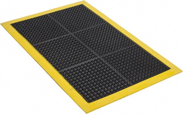 Wearwell 454.12X2X3BYL Anti-Fatigue Mat 3' Long, 2' Wide, 1/2 Thick, Natural Rubber, Beveled Edges, Medium-Duty