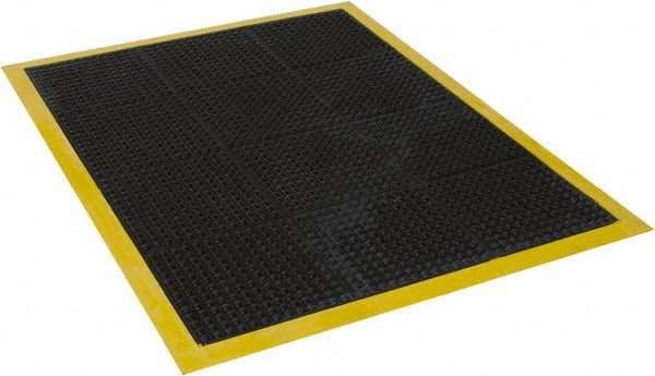 Wearwell 454.12X3X4BYL Anti-Fatigue Mat 4' Long, 3' Wide, 1/2 Thick, Natural Rubber, Beveled Edges, Medium-Duty