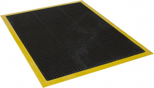 Wearwell 454.12X3X4BYL Anti-Fatigue Mat 4' Long, 3' Wide, 1/2 Thick, Natural Rubber, Beveled Edges, Medium-Duty