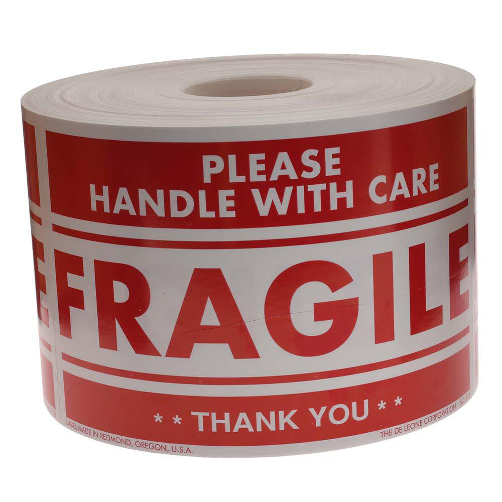 DE LEONE CORPORATION SCL536 Fragile Please Handle With Care Shipping Label
