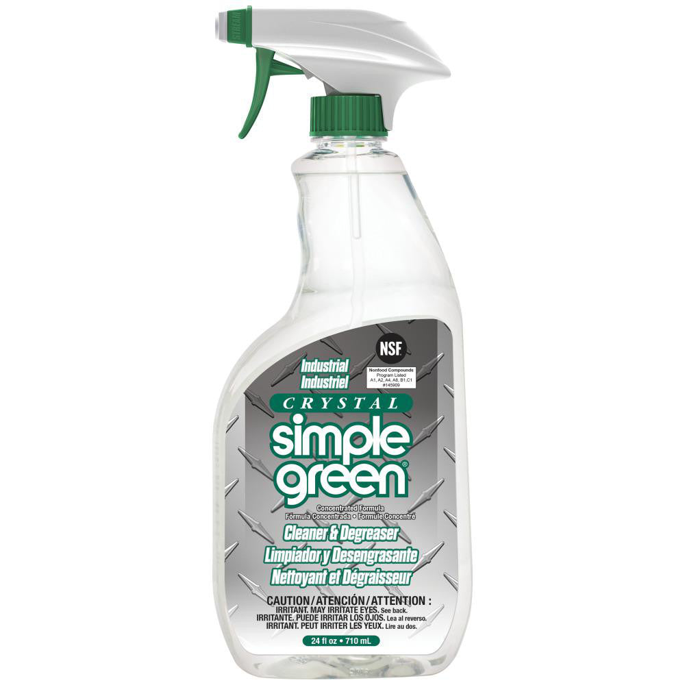 Simple Green 0610001219024 Crystal Industrial Cleaner & Degreaser, 24 oz Spray Bottle