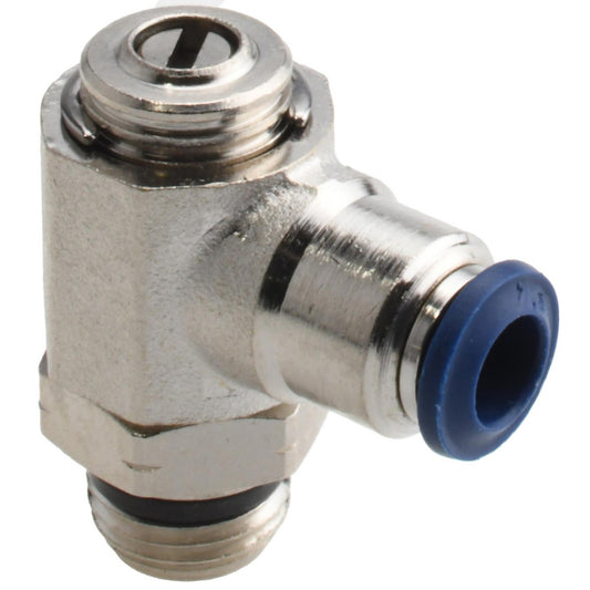 Pro-Source 2556114466PRO Air Flow Control Valve Meter Out Screw Adjusted Flow Control, 1/4" Tube OD