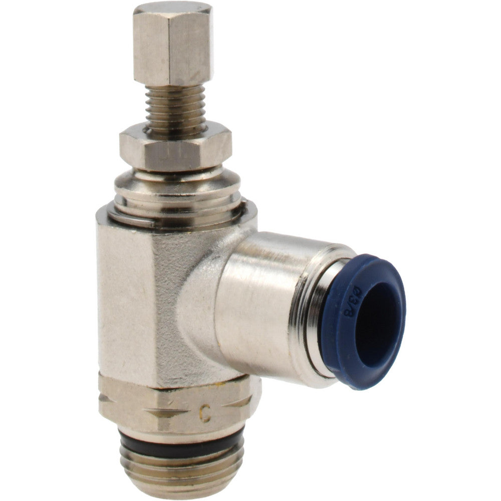 Pro-Source 2556138367PRO Air Flow Control Valve Meter Out Knob Adjusted Flow Control, 3/8" Tube OD
