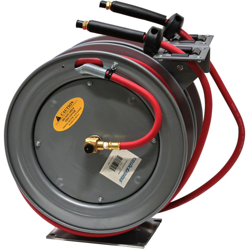 Pro-Source 2835031025PRO Hose Reel with Hose 3/8" ID Hose x 50', Spring Retractable
