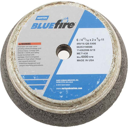 Norton 66253198586 Tool & Cutting Grinding Wheel 6" Dia, 16 Grit, Q Hardness, Type 11