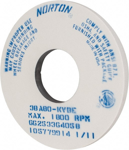 Norton 66253364058 Surface Grinding Wheel 14" Dia, 1" Thick, 5" Hole, 80 Grit, K Hardness