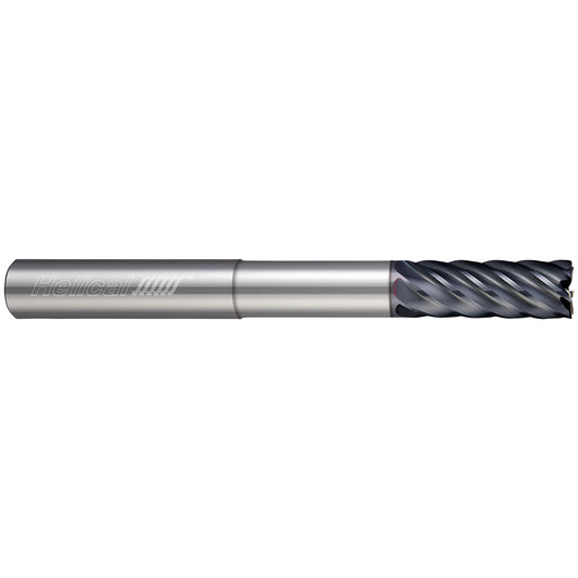 Helical Solutions 86769 Corner Radius End Mill 3/8" Dia, 1/2" LOC, 0.0200" Radius, 5 Flute, Solid Carbide