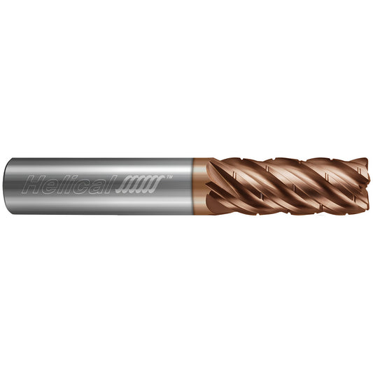Helical Solutions 86917 Corner Radius End Mill 3/8" Dia, 1/2" LOC, 0.0200" Radius, 4 Flute, Solid Carbide