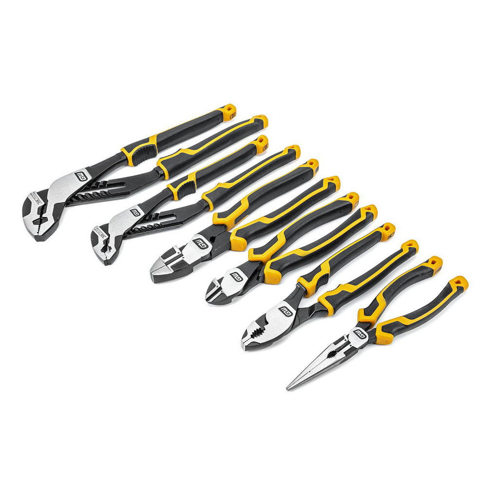 GEARWRENCH 82204C-06 Plier Sets Plier Type Included Tongue & Groove  Linesman  Diagonal Cutting  Long Nose  Slip Joint  Set Type Plier Set  Container Type Carded  Overall Length 13.8  Insulated No  Tether Style Tether Ready