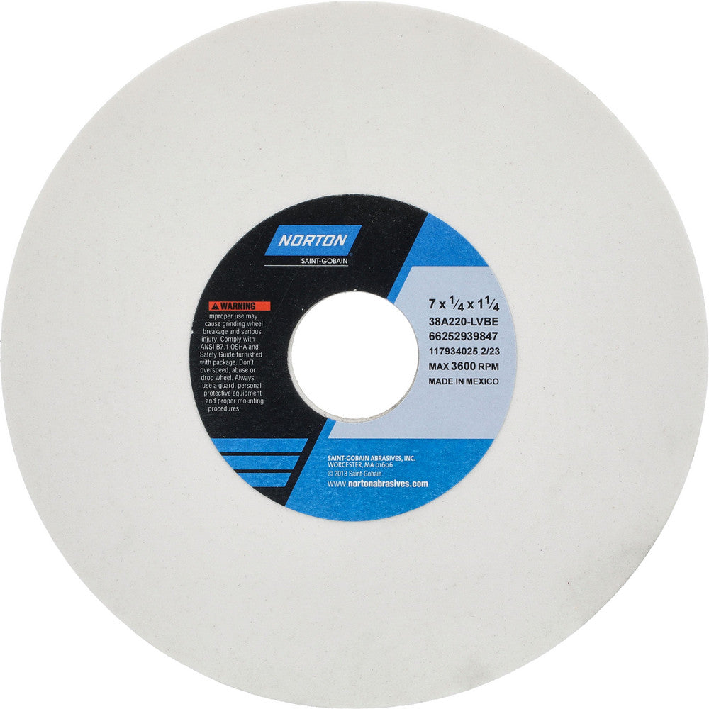 Norton 66252939847 Surface Grinding Wheel 7" Dia, 1/4" Thick, 1-1/4" Hole, 220 Grit, L Hardness
