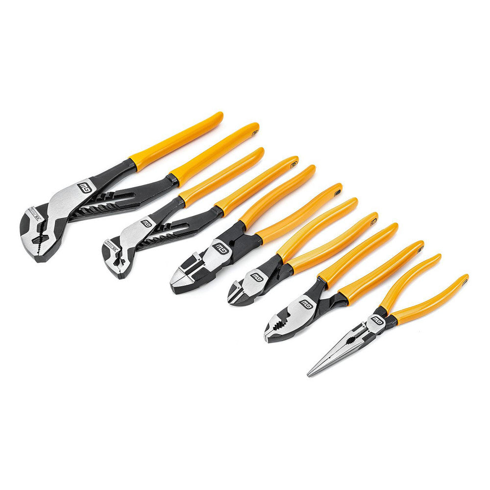 GEARWRENCH 82204-06 Plier Sets Plier Type Included Tongue & Groove  Linesman  Diagonal Cutting  Long Nose  Slip Joint  Set Type Plier Set  Container Type Carded  Overall Length 13.7  Insulated No  Tether Style Not Tether Capable