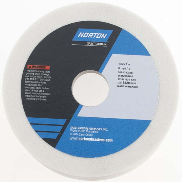 Norton 66252838486 Tool & Cutting Grinding Wheel 6" Dia, 60 Grit, K Hardness, Type 6