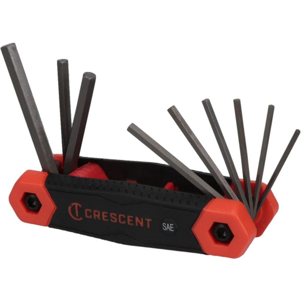 Crescent CHKFSAE9 Hex Key Sets Ball End Yes  Tool Type Hex Key  Handle Type Folded  Measurement Type SAE  Hex Size 1/4 in 1/8 in 3/16 in 3/32 in 5/32 in 5/64 in 7/32 in 7/64 in 9/64 in  Hex Size Range (Inch) 5/64 - 1/4