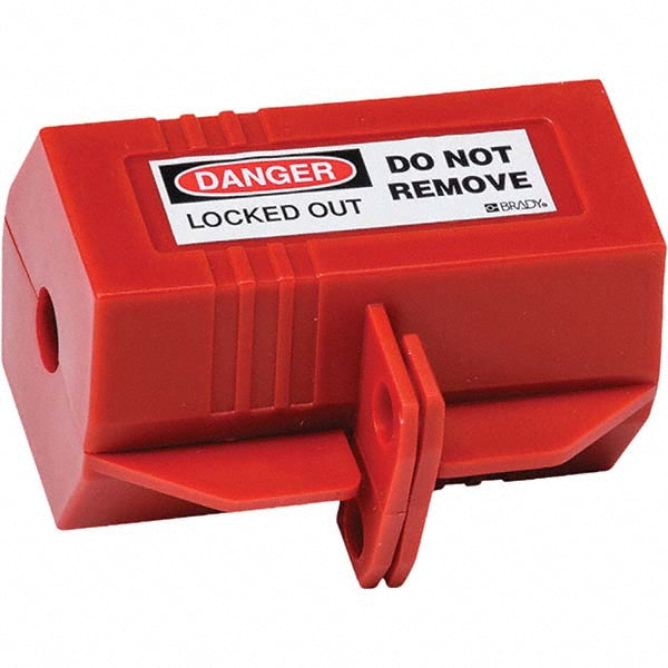 Brady 65674 Plug Lockout 1.7" Plug, 2 Padlocks, Polypropylene, Red, 1/2" Max Cord Dia