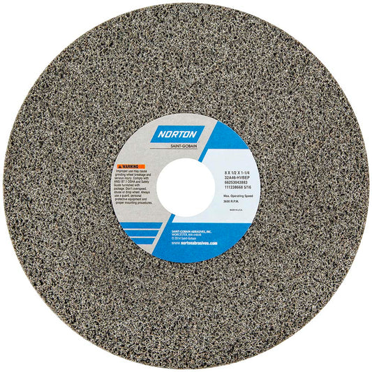 Norton 66253043887 Surface Grinding Wheel 8" Dia, 1/2" Thick, 1-1/4" Hole, 60 Grit, G Hardness