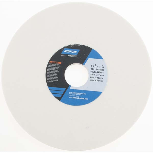 Norton 66253043451 Surface Grinding Wheel 8" Dia, 1/4" Thick, 1-1/4" Hole, 150 Grit, K Hardness