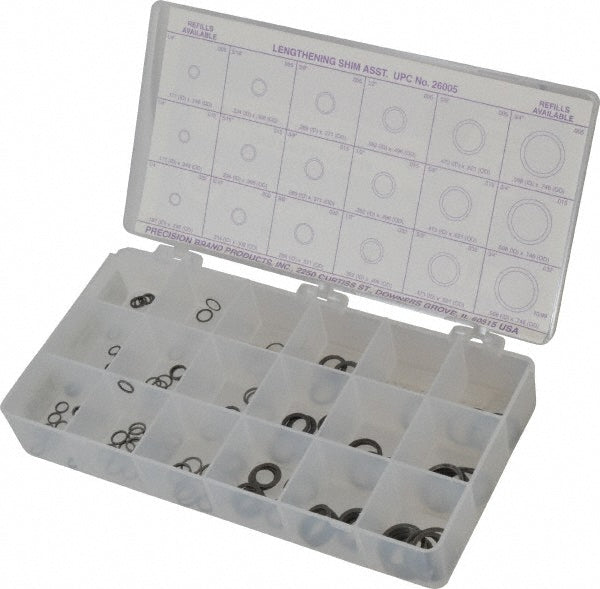 Precision Brand Products 26005 270 Piece, 1/4 to 3/4" Screw, Spring Steel Flat Washer Assortment