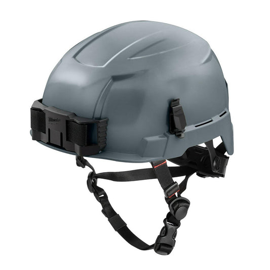 Milwaukee Tool 48-73-1335 Hard Hats Hard Hat Style Short Brim  Color Gray  Adjustment Type Strap  Application Construction Impact-Resistant  Material Polycarbonate  ANSI Type II