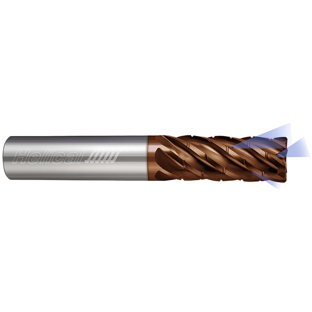 Helical Solutions 83381 Corner Radius End Mill 3/8" Dia, 3/4" LOC, 0.0100" Radius, 7 Flute, Solid Carbide