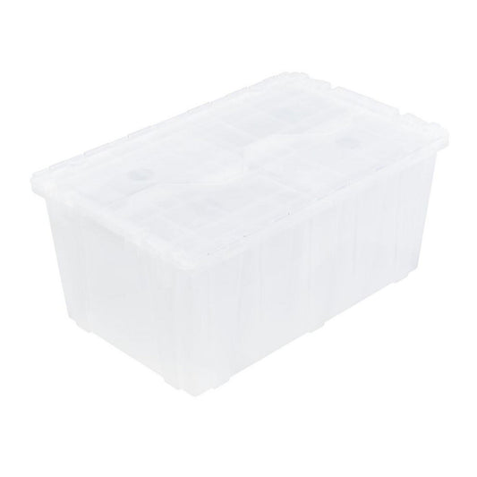 Orbis 5899934 2.4 Cu Ft, 70 Lb Load Capacity Clear Polypropylene Attached-Lid Container