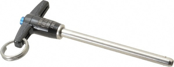Jergens 801025 Push-Button Quick-Release Pin T-Handle, 1/4" Pin Dia, 3" Usable Length