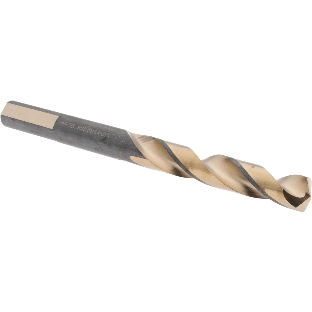 Hertel H95006027 Jobber Length Drill Bit 31/64" (0.4844) Dia, 137 deg, HSS